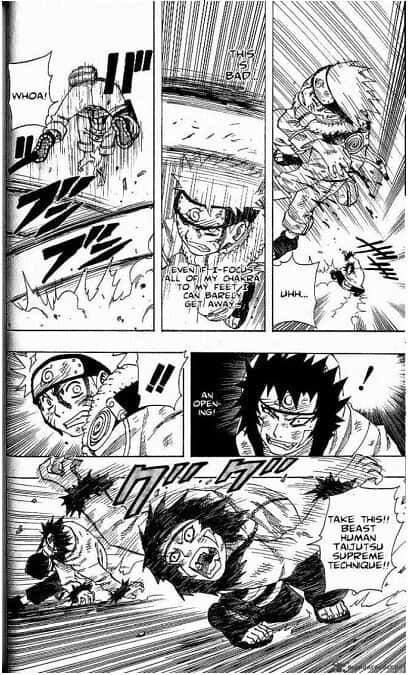 Action sequence panels from Naruto